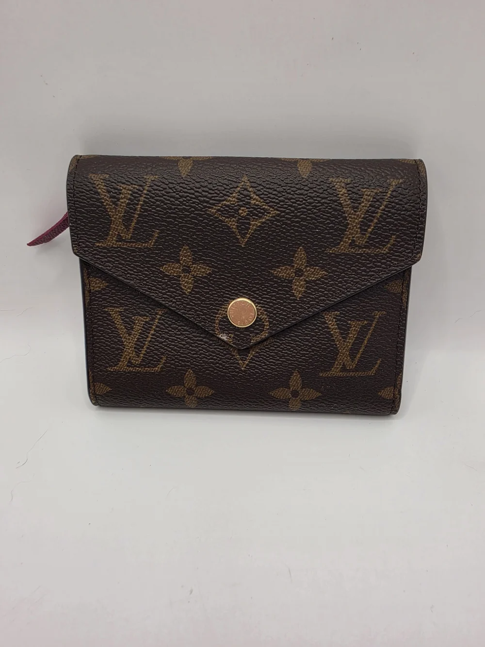 Louis Vuitton Monogram Victorine Envelope Compact Trifold Wallet in Brown Tan